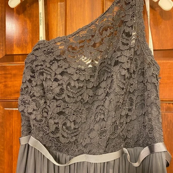 DAVIDS BRIDAL ONE SHOULDER LONG DRESS - Picture 2 of 13